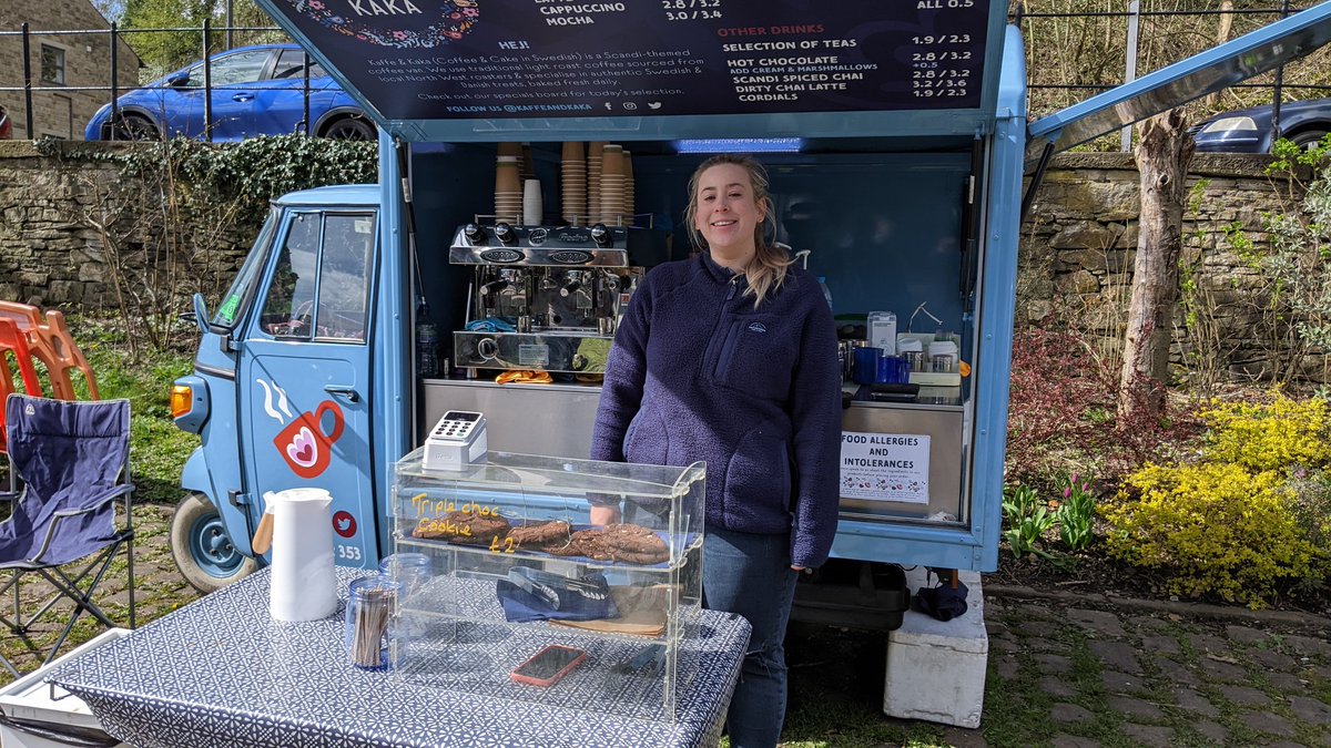 Lots of lovely refreshments from @kaffeandkaka at the FAB market today. 10am to 4pm the canal basin and Transhipment Warehouse. ☕🧋🍰