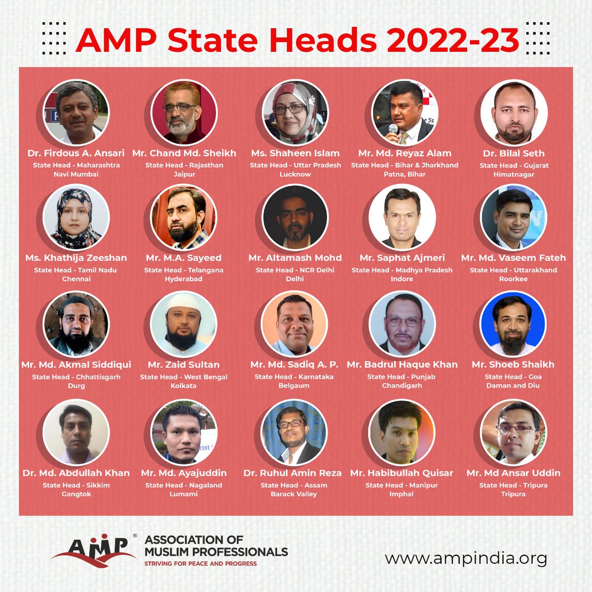aamiredresy's tweet photo. #AMP is pleased to announce its new #LeadershipTeams for 2022-23

Let's welcome our teams onboard the #AMPstage

✅National Coordination Team
✅State Executive Teams
✅National Project Team
✅NGO Connect Team
✅Institute Connect Team

For more details:
https://t.co/kxGgyz4bRE https://t.co/G8UWX9RbJJ