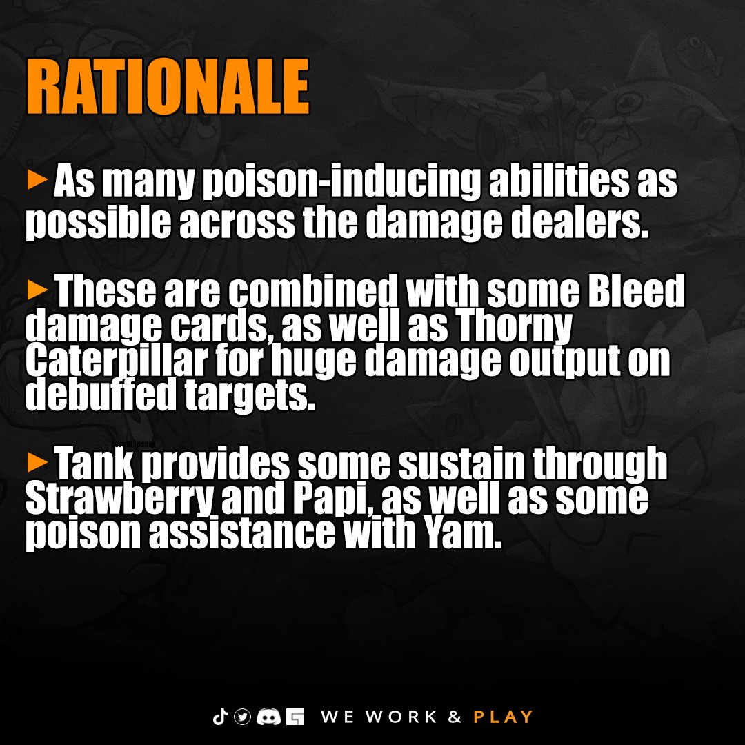 wwp_guild's tweet photo. ☠️ POISON BLEED Build Guide
Stack as much poison onto all enemies as early in the battle as possible, continue to add poison and bleed throughout the battle and use Thorny Caterpillar for big damage on debuffed targets.

#nfts #NFTGame 
#AxieScholar  #AxieScholarship https://t.co/ZmzXAbNPL7