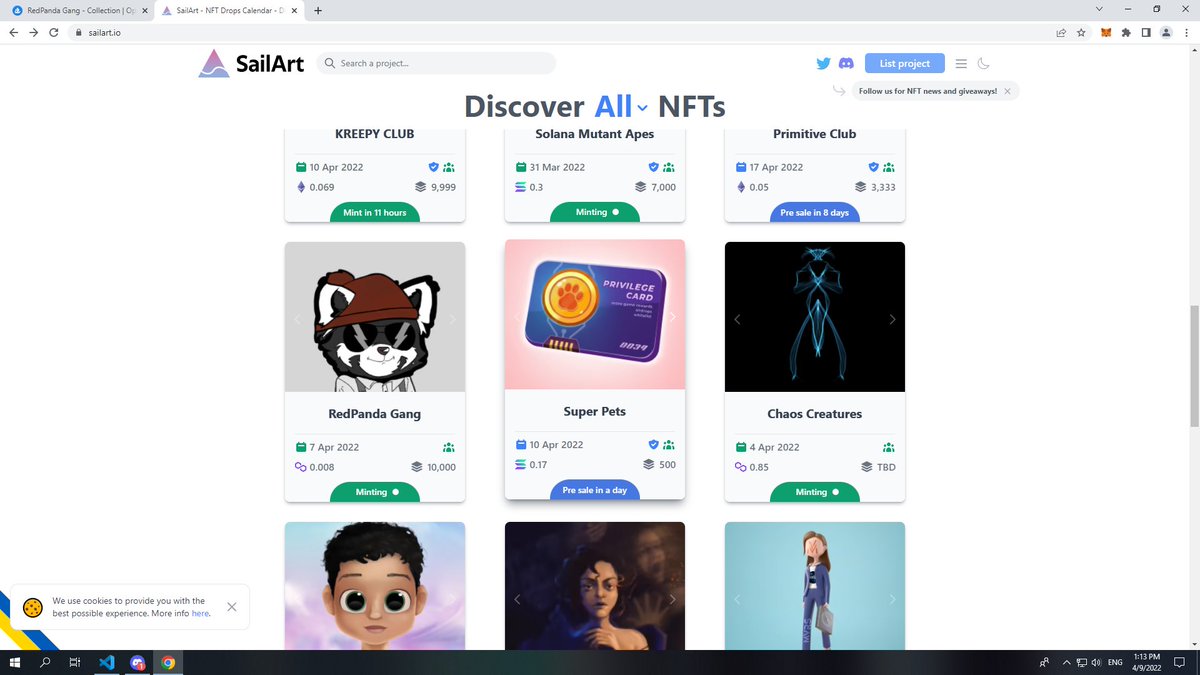 GangRedpanda's tweet photo. Good News to Our Gang
RedPanda Gang
Already  approved and published on SailArt @sailartio We are so happy about it keep it our Gang 💪💪💪💪💪💪
#NFTGiveaway #NFTs #NFTCommmunity #NFTProjects
#sailart #RedPanda https://t.co/0yYPhyIG6q