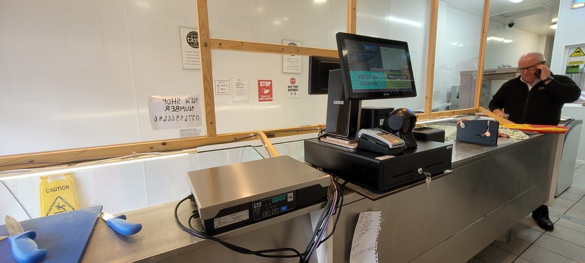 AnchorData's tweet photo. Delighted to install our #ADStouch #ePOS System @ewingseafoods on #Belfast's Shankill Rd. Opened in 1911, Ewings supplies many of NI's top #Restaurants & #Hotels with the finest fresh fish & seafood. Till links directly to Scale & Label Printer for a complete All-In-One Solution https://t.co/vkTlzKD5OZ