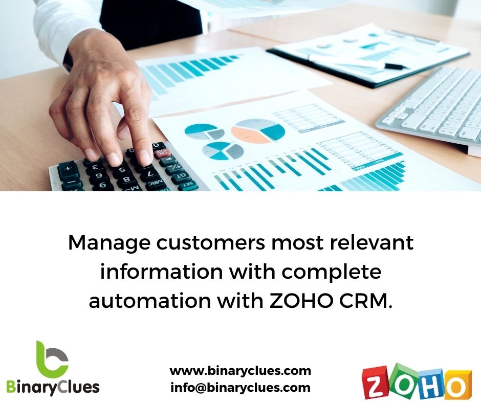 BinaryCluesCorp's tweet image. As the significant #Zoho_CRM Implementation partners, we offer the #Zoho report that binds your entire team in one knot and manages all the tasks like planned reports, project status, utility chart, and debts charts in one platform. Visit zcu.io/XQVk #zoho_canada