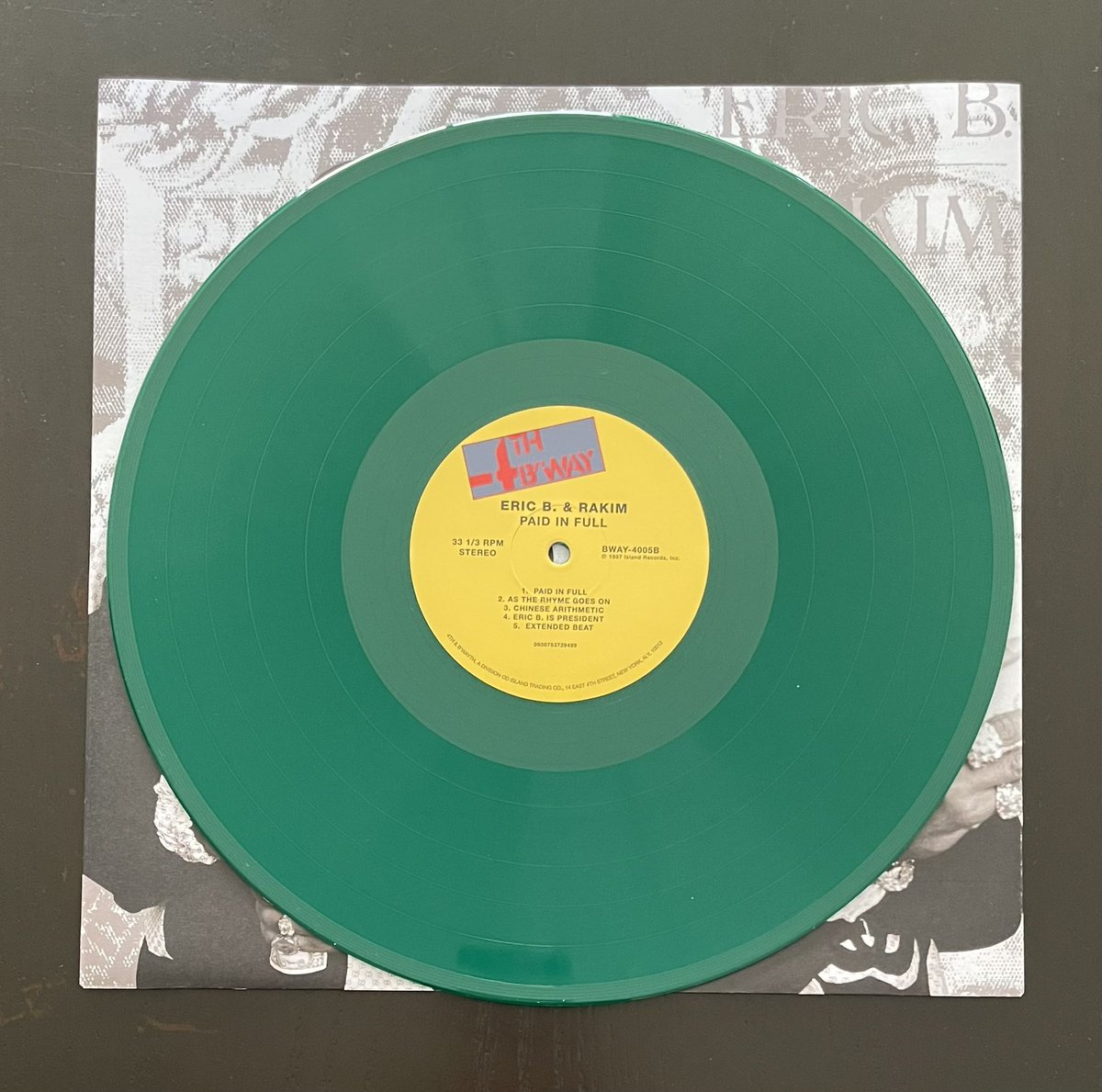 Eric B. & Rakim “Paid In Full” 2017 Ltd Edition Reissue Green money Vinyl