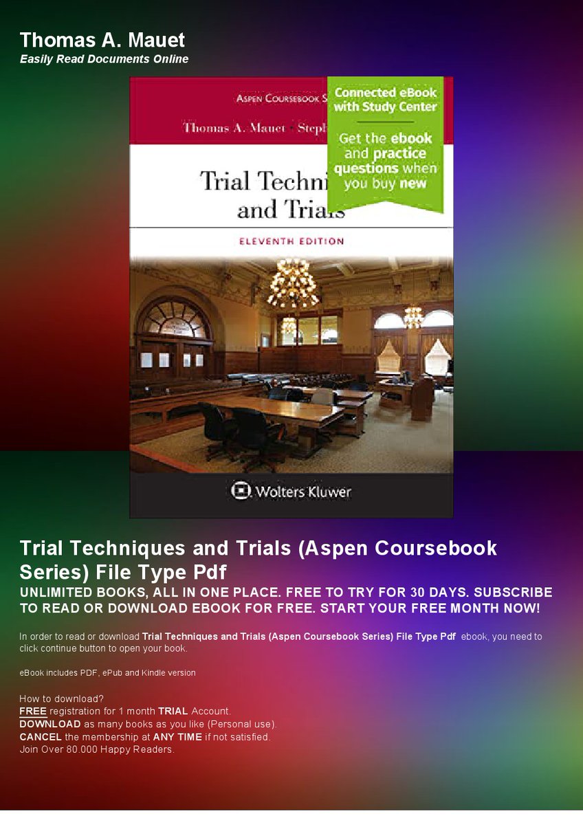 Trial Techniques and Trials (Aspen Coursebook Series) Get eBooks https://t.co/Ec1qfdeTyx