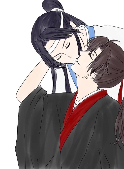 この塗り方が1番楽だなあ。もうちょっと手を加えます。#魔道祖師 #魔道祖师 #忘羨 