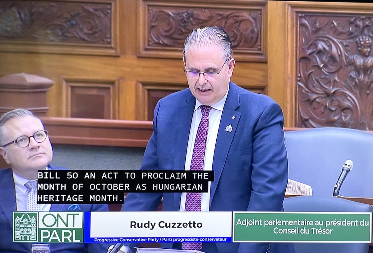 PalkovitsValer's tweet image. Historical moment!🇭🇺First ever #Hungarian Heritage Month Bill in🇨🇦 passed at #Ontario Legislative Assembly proclaiming October each year as Hungarian Month. Thank you #Ontario, thank you Minister @MichaelTibollo and MPP @RudyCuzzetto for your continues support!!
🇨🇦🤝🇭🇺