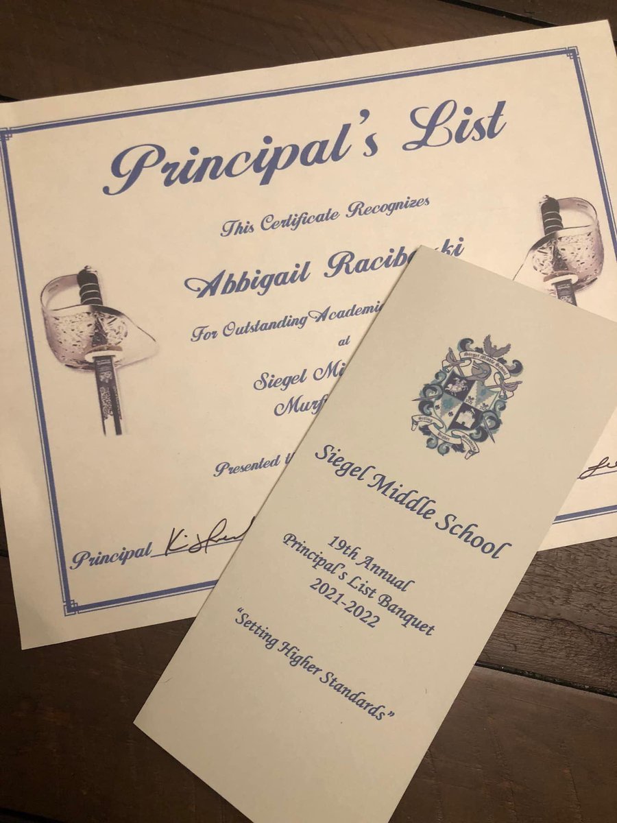 AbbiRaciborski's tweet image. I’ve been working hard on and off the field. I was recently invited to attend the 19th Annual Principal’s List Banquet at that is being held at Middle Tennessee State University. #GiftedProgram #AdvancedClasses #StudentAthlete