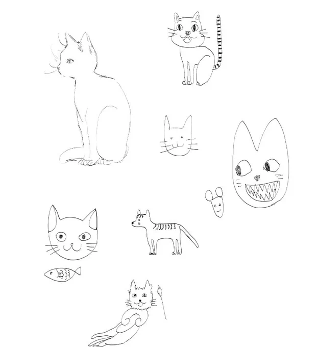 友達が描いてくれた猫がしんどい 