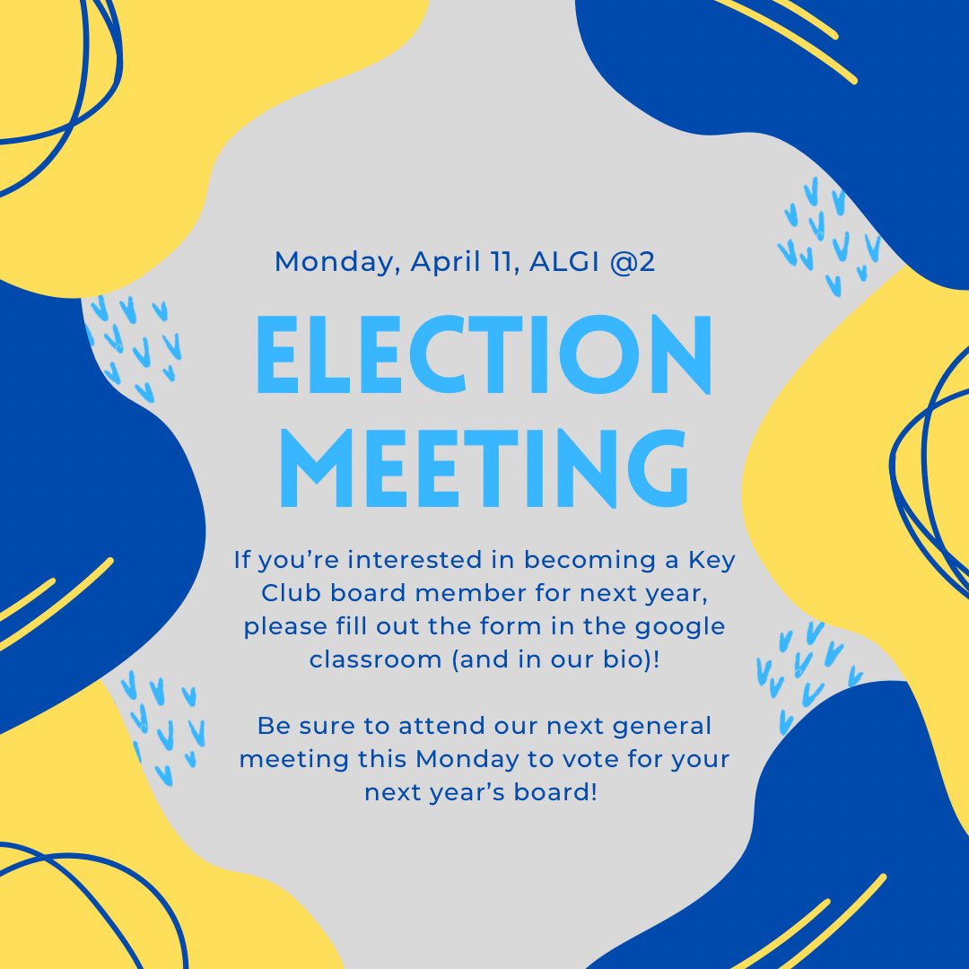 ths_kc's tweet photo. Our election meeting is coming up!! Don’t hesitate to run for a position if you’re interested - just fill out the form in the google classroom (and bio)! Hope to see you there on Monday to vote on our new board! @Taunton_Schools @tauntonhstigers #lovetauntonhs https://t.co/7TgRoKazUm