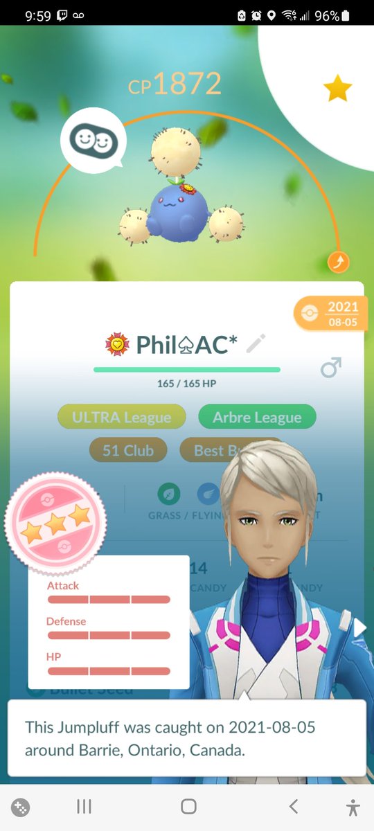 ArborAndyYT's tweet photo. #level51 #Acrobatics #hundo #Jumpluff #xlpokemon #xlcandy #ultraleague #gobattleleague #PokemonGO https://t.co/0AV30HoLye