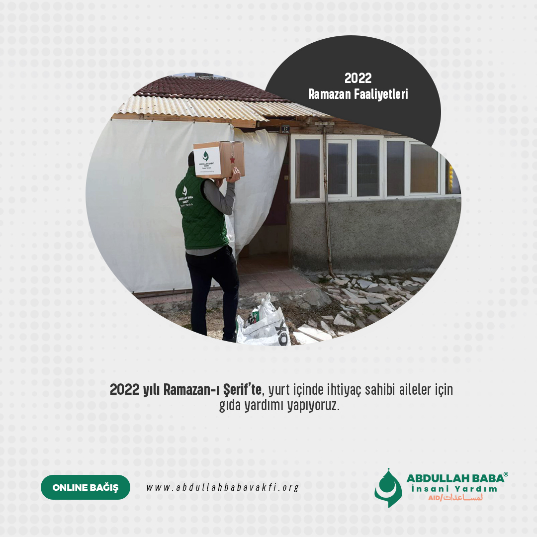AbdullahBabaVkf's tweet photo. Abdullah Baba İnsani Yardım yurtiçi faaliyetlerine devam ediyor. İhtiyaç sahibi aileler için Ramazan-ı Şerif'te gıda yardımları yapıyoruz. https://t.co/Jc2xDRjFMj