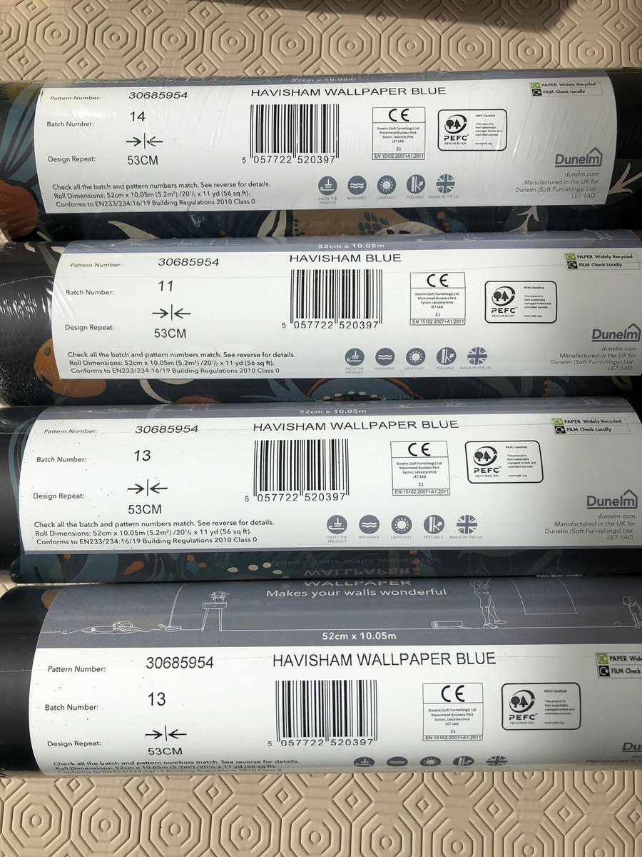 baracus13's tweet photo. Warning to anyone buying wallpaper from @DunelmUK click &amp; collect. Check they've picked rolls from the same batch numbers! #dunelmuk https://t.co/eVxMRoEBbg