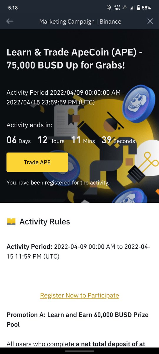 Queenking777's tweet photo. Learn &amp; Trade ApeCoin (APE) - 75,000 BUSD Up for Grabs! 
@binance  @cz_binance @apecoin https://t.co/KkqHLuNvJY