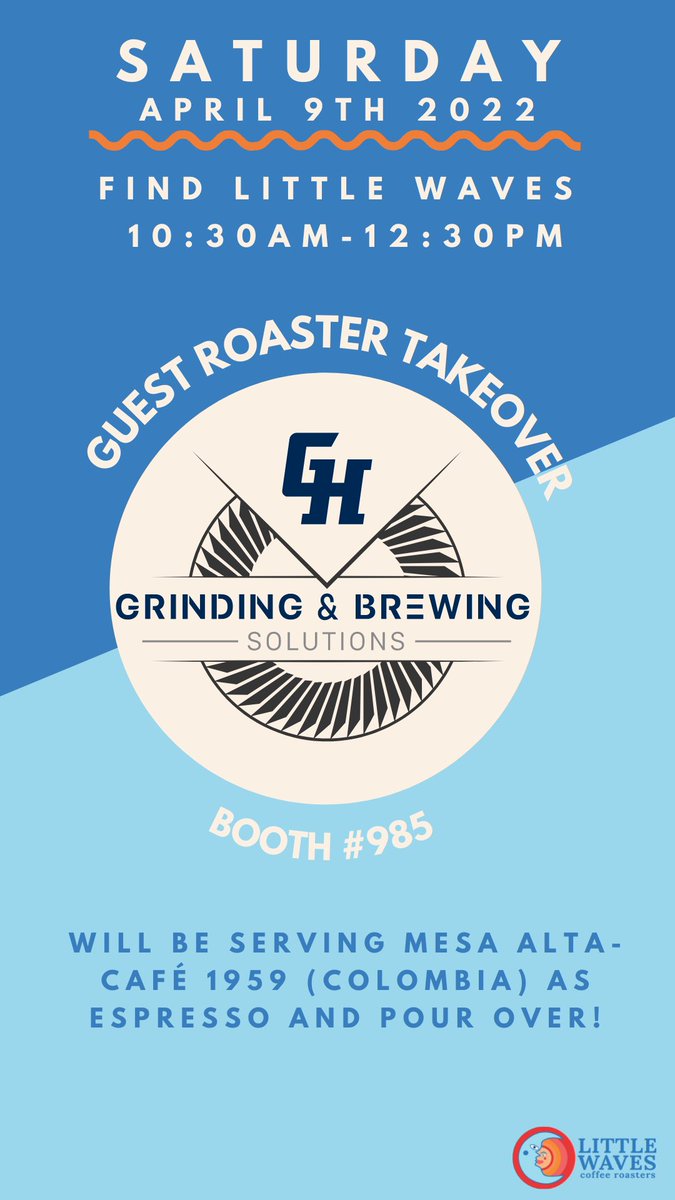 LittleWavesCR's tweet photo. Come visit us at our booth &amp; guest features today at #scaexpo! We’ll be @GH_GBS w/ #café1959 Mesa Alta low oxygen, @JNPcoffee w/ Bavyeyi Natural Burundi, &amp; 3 Rwanda coffees - 1 women produced - from #bahocoffee #sundogcoffeetradimg at RV22 #scaexpo22 @SCA_US #roasteroftheyear https://t.co/52thaSJJjy