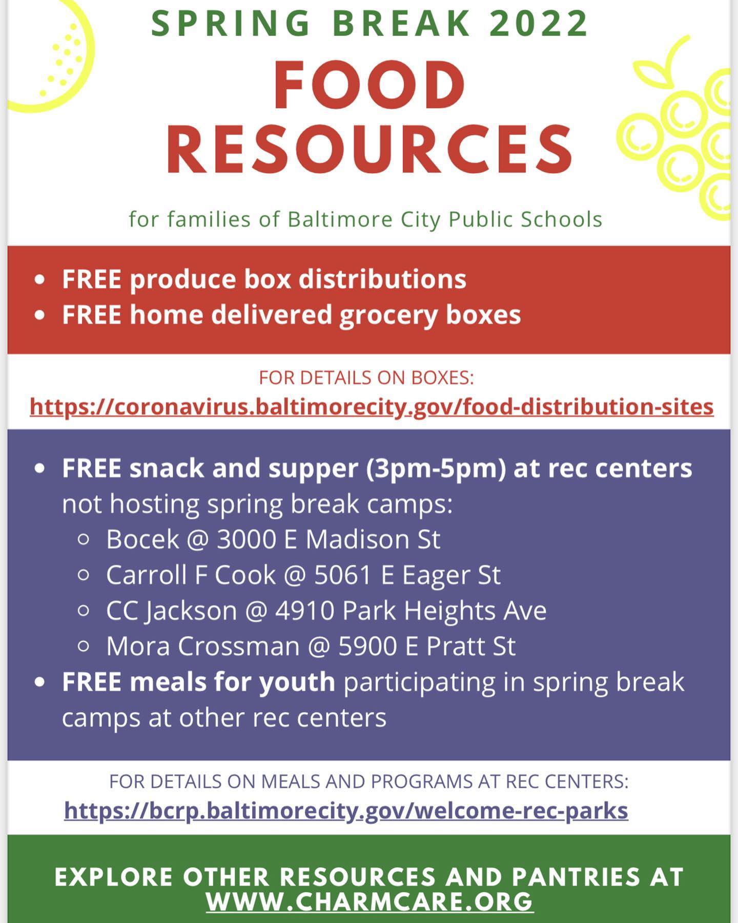 Baltimore City Public Schools on Twitter "Free produce and grocery
