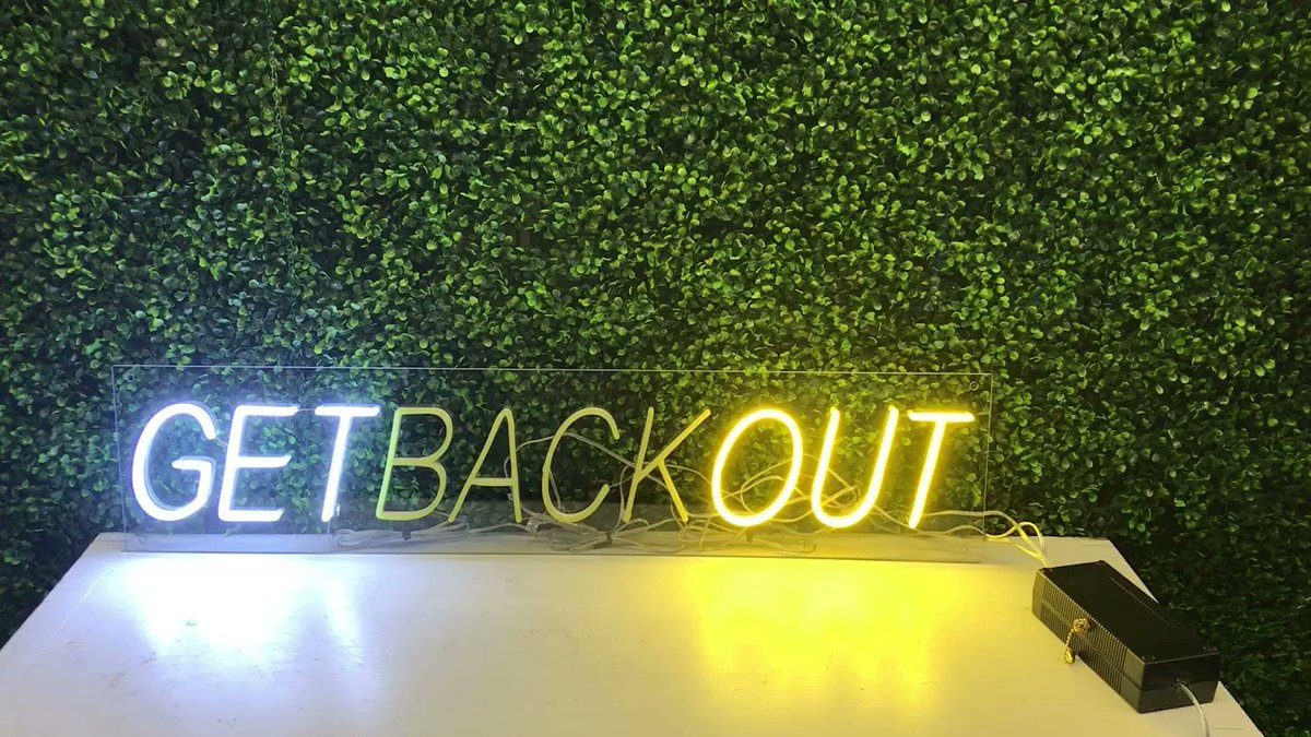 WendyLe83985314's tweet image. &quot; GET BACK OUT &quot; LED Flex sign from our very own customer.

We can customize any design within 24 hours with price quote.
Check out with coupon code WENDYARTER20 save $20 off
Email: wendy@arterneon.com
Call/text: (562) 802-4141
#LEDFlex #CustomLEDFlex #Neon #Signs #LEDFlex