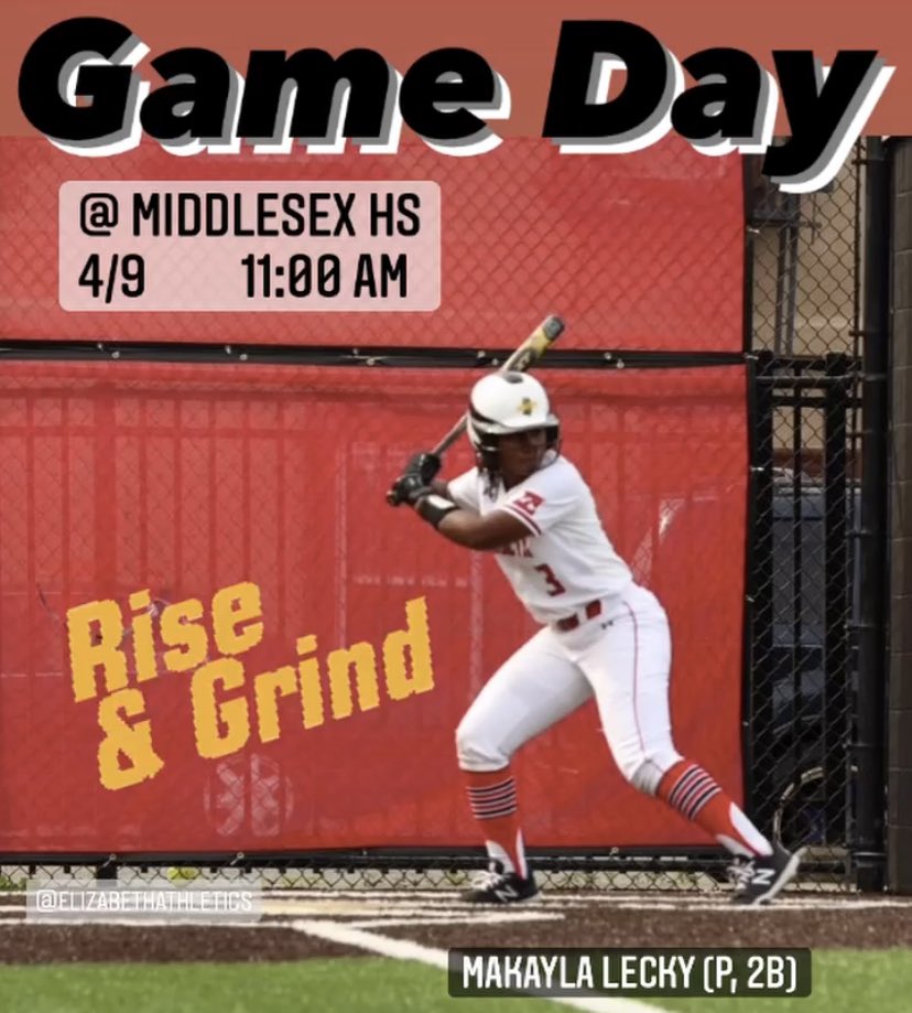 ElizabethHS_SB's tweet photo. Rise and Grind!! Today we head to Middlesex HS to take on the Blue Jays. First pitch is at 11 AM. @ElizabethAthle1 #elizabethsoftball #letsgoehs #njsoftball @HSSportsNJ https://t.co/DmXhosWpd6