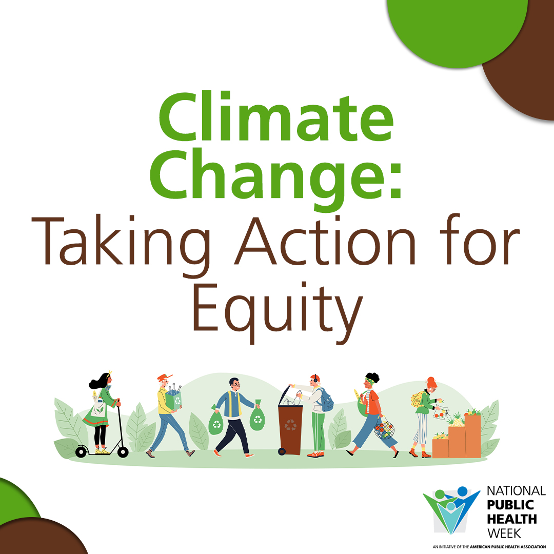 Saturday's Theme - Climate Change: Taking Action for Equity. Learn more about the specific, interconnected way's climate change negatively impacts every area of our health: nphw.org/Themes-and-Fac…
#NPHW #NPHW2022