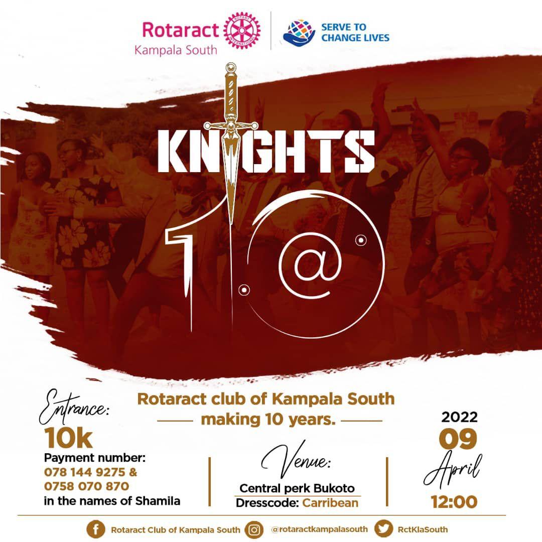 RctNaguru's tweet photo. We are more than thrilled to be joining @RctKampalaSouth as they celebrate #TenYears of impactful service🍾💥💃

Thanks for showing up in a big way for our recently concluded #MusalabaProject 👏💥

Cheers to many more years of positively impacting the community🎇🌠🕺 #KnightsAt10 https://t.co/hF56l401Tl