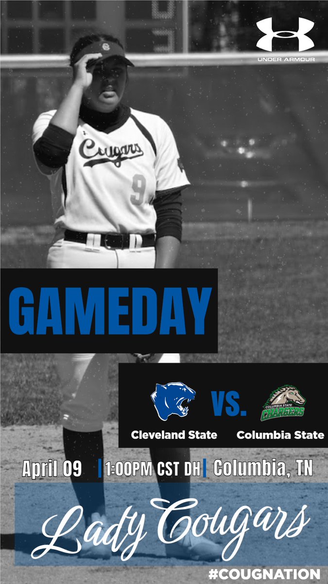 CSCC_Softball's tweet photo. Our CLSCC Lady Cougars go up against the Columbia State CC Lady Chargers today away in Columbia, TN at 1:00 & 3:00PM CST for a double header. Let's cheer our Lady Cougars to victory!
.
.
.
#CougCrew #CLSCC #LadyCougars #Softball #AwayGame #NJCAA https://t.co/BAYUO3vQdc
