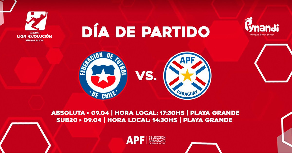 lospynandipy's tweet photo. #APFFútbolPlaya 🇵🇾
⚽️ Día de juego
🗓 CONMEBOL- Liga Evolución de Fútbol Playa.
🆚 @LaRoja
📍Santa Fé, Argentina
#OrgulloPynandi 👣
#LigaEvolucionFP https://t.co/Dy003JL3bZ
