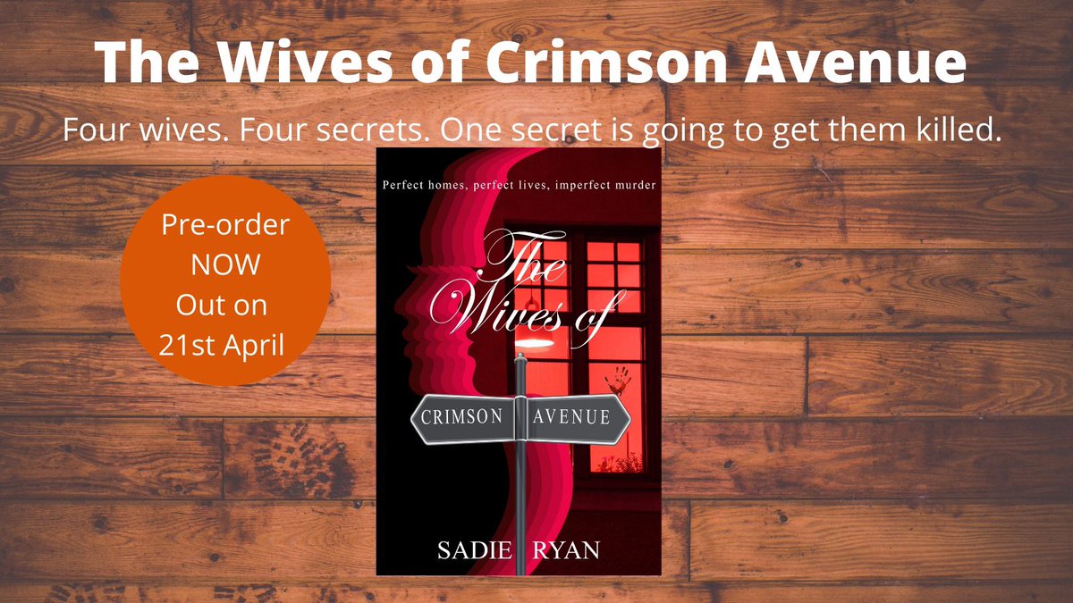The__SadieRyan's tweet photo. Whoop whoop-21st April is getting closer.
Donโt forget to Pre-order your copy of The Wives of Crimson Avenue.
https://t.co/QPbjheHhNs
Four neighbours.
Four secrets.
One secret is going to get them killed.
#wives #thrillers #secrets #bookclubreading #murder #lies #crime https://t.co/yRYGHVcpaK