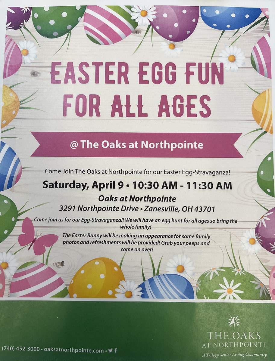 NorthpointeOaks's tweet photo. A quick reminder of our community Easter Egg Hunt today! We will have it rain or shine! Come hunt some eggs and get your picture with the Easter Bunny🐰 We can’t wait to see you! https://t.co/d3ZpAwYPX1