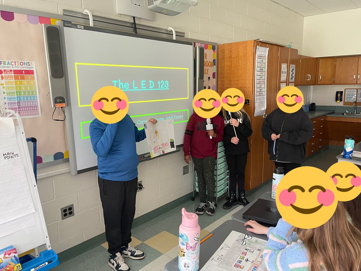 Storyworks extension! 🧠 Students have been comparing and contrasting two informational texts about TV 📺 watching in the past and today. To extend their thinking they had to predict what futuristic TV watching will be like. Last step was to present their ideas with a commercial!