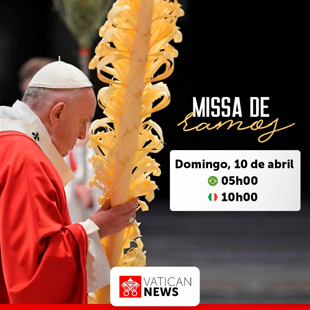 vaticannews_pt's tweet photo. O #VaticanNews transmitirá a Missa de #Ramos ao vivo, com comentários em português, no nosso site e nos nossos canais no YouTube e Facebook https://t.co/rWw3aoNRGj