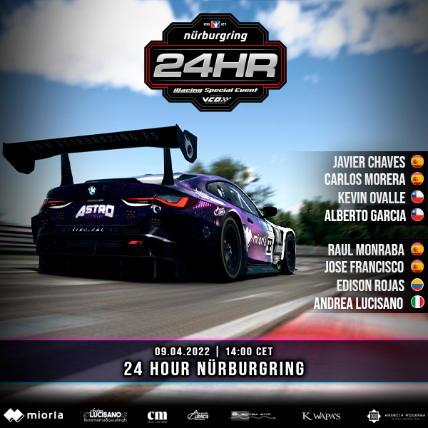 Astro Racing (@astro_racing) on Twitter photo ¡DIA DE CARRERAS! 🏁
Hoy tendremos a dos equipos en pista para las míticas 24h de Nürburgring 🔥
Astro Racing CM:
@javichaves_AR
<a href="/CarlosMChica/">Carlos Morera</a>
@KevinOvalle21
<a href="/alberto_g85/">Alberto García</a> (invitado)
Astro Racing Electra:
<a href="/Monra95/">Raül Monrabà</a>
<a href="/perolitoxd3/">jose Francisco ᅠᅠᅠᅠᅠᅠᅠᅠᅠᅠᅠᅠᅠᅠᅠᅠᅠᅠᅠᅠᅠᅠᅠᅠᅠᅠᅠᅠᅠᅠᅠᅠᅠᅠ</a>
<a href="/EdisonRojasHer1/">Edison Rojas Hernandez</a>
<a href="/AAndrealucisano/">Vitesse72</a>
#WeAreAstro 👽 ¡DIA DE CARRERAS! 🏁
Hoy tendremos a dos equipos en pista para las míticas 24h de Nürburgring 🔥
Astro Racing CM:
@javichaves_AR
<a href="/CarlosMChica/">Carlos Morera</a>
@KevinOvalle21
<a href="/alberto_g85/">Alberto García</a> (invitado)
Astro Racing Electra:
<a href="/Monra95/">Raül Monrabà</a>
<a href="/perolitoxd3/">jose Francisco ᅠᅠᅠᅠᅠᅠᅠᅠᅠᅠᅠᅠᅠᅠᅠᅠᅠᅠᅠᅠᅠᅠᅠᅠᅠᅠᅠᅠᅠᅠᅠᅠᅠᅠ</a>
<a href="/EdisonRojasHer1/">Edison Rojas Hernandez</a>
<a href="/AAndrealucisano/">Vitesse72</a>
#WeAreAstro 👽