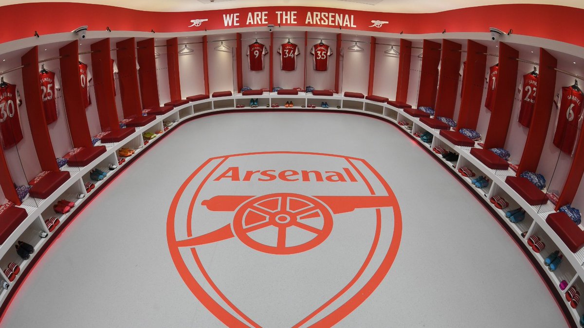 Arsenal's tweet photo. 🔍 Time for a look inside the dressing room

🤔 Who are you excited to see in action today, Gooners?

#ARSBHA https://t.co/3NTCfSdo9g