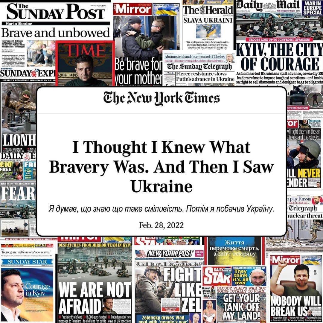 I thought I knew what bravery was. And then I saw Ukraine.
By <a href="/nytimes/">The New York Times</a>
#BRAVEUKRAINE
#FreedomIsOurReligion