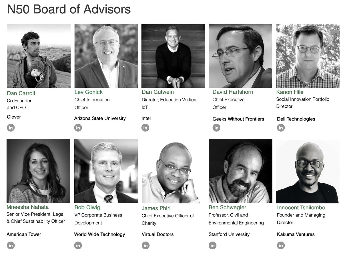 Thought Leaders Join Forces to Tackle The Global Grand Challenge of Digital Adoption. The initial 10 member N50 Board of Advisors collectively represents a network of industry leaders that will help guide &amp; support the N50 vision for digital inclusion. n50project.org/news