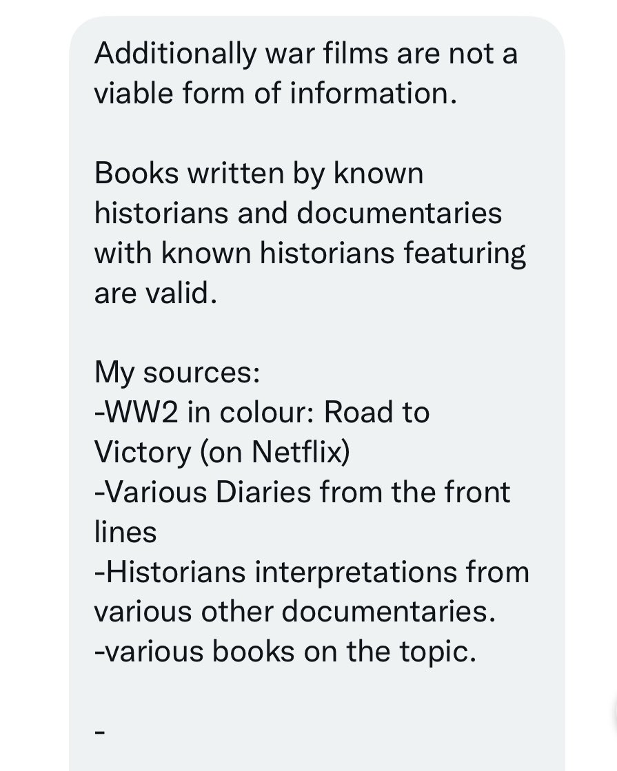 3YearLetterman's tweet photo. I regret to inform you that I awoke this morning to a multi-page DM from a furious British citizen who wants to debate me about WWII, thinks my DVD collection is “not a valid source of information,” and cites the sources he will rely on to debate me, including “various diaries” https://t.co/NQA7K46Bln