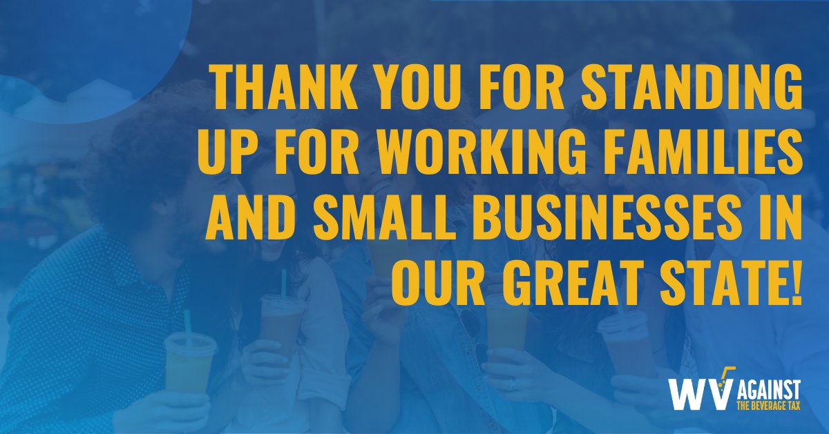 WVAgainstBevTax's tweet photo. A big thank you to @AmyMSummers for their help in passing SB 533! This bill puts an end to the unfair tax on hundreds of non-alcoholic beverages, while supporting hard-working families and small businesses in #WV. 👏 https://t.co/JYsRGeMAOa