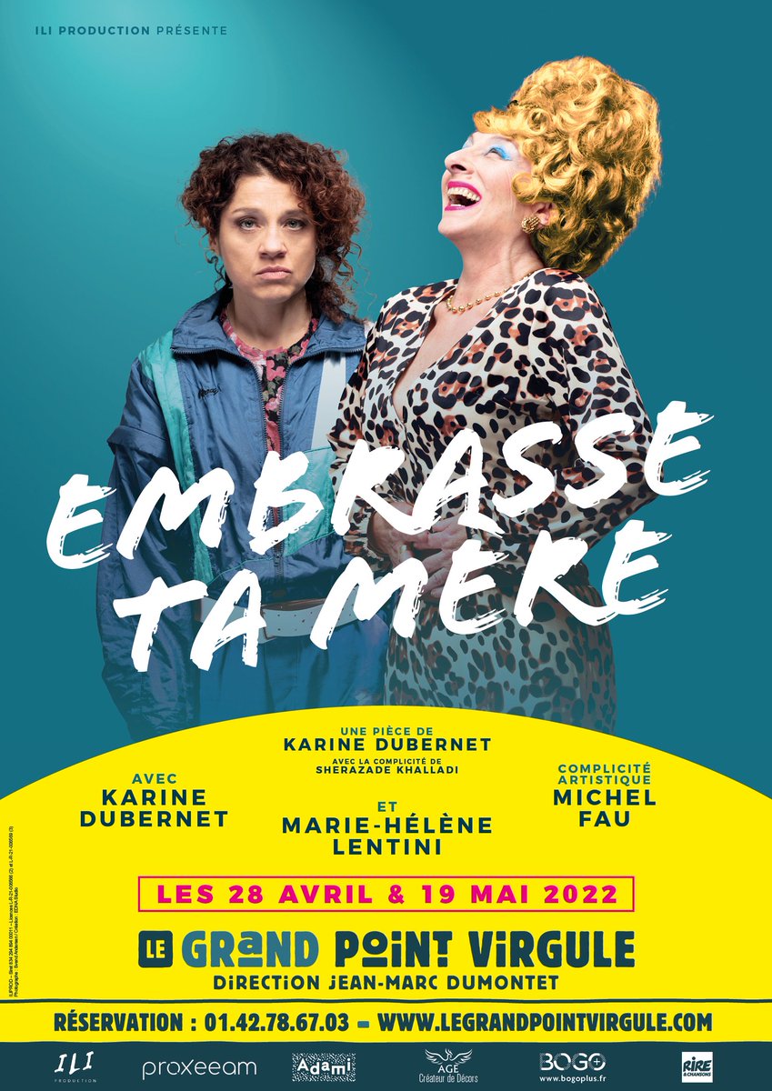 rirechansons's tweet photo. Partenariat #rireetchansons la pièce "Embrasse ta mère"😃avec @KarineDubernet &amp; @lentinimarie
 le 28 Avril et le 19 Mai au #GrandPointVirgule #Paris !

Cliquez pour réserver➡️ https://t.co/GzrZltQQmq https://t.co/tS07nroXfn