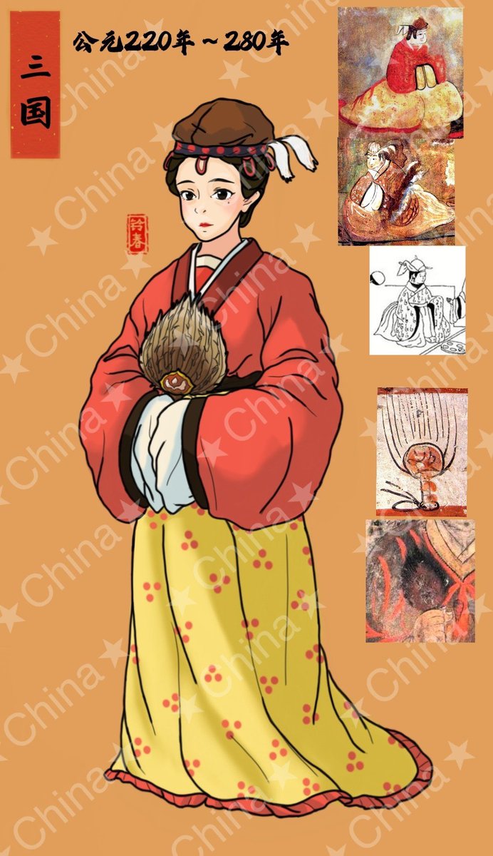Aaaangl's tweet photo. The development of #Hanfu with mixed style had a huge boost in Wei and Jin Northern &amp; Southern dynasties illustrator 铃春 makes use of her paintbrush to give these relics a new lease of life .#Chinesehanfu #漢服 #魏晋南北朝 #十六国 #三國 #中國文化 https://t.co/ZmdNKGPWt3
