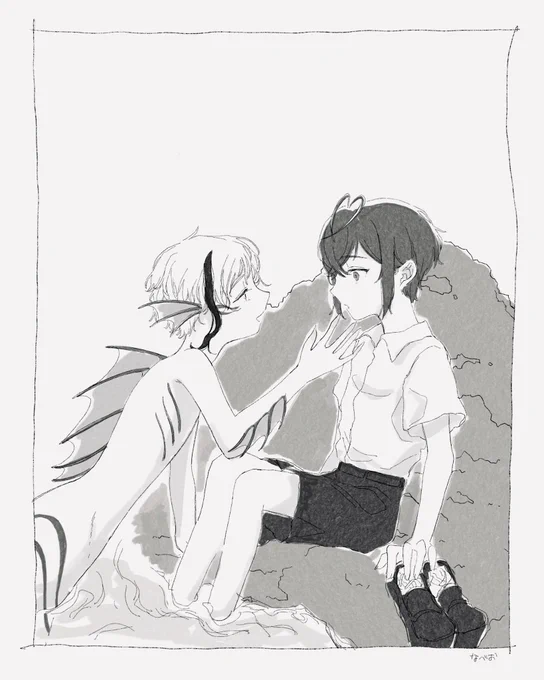 こんど描きたい漫画忘れないようにらくがき🌹🦈 