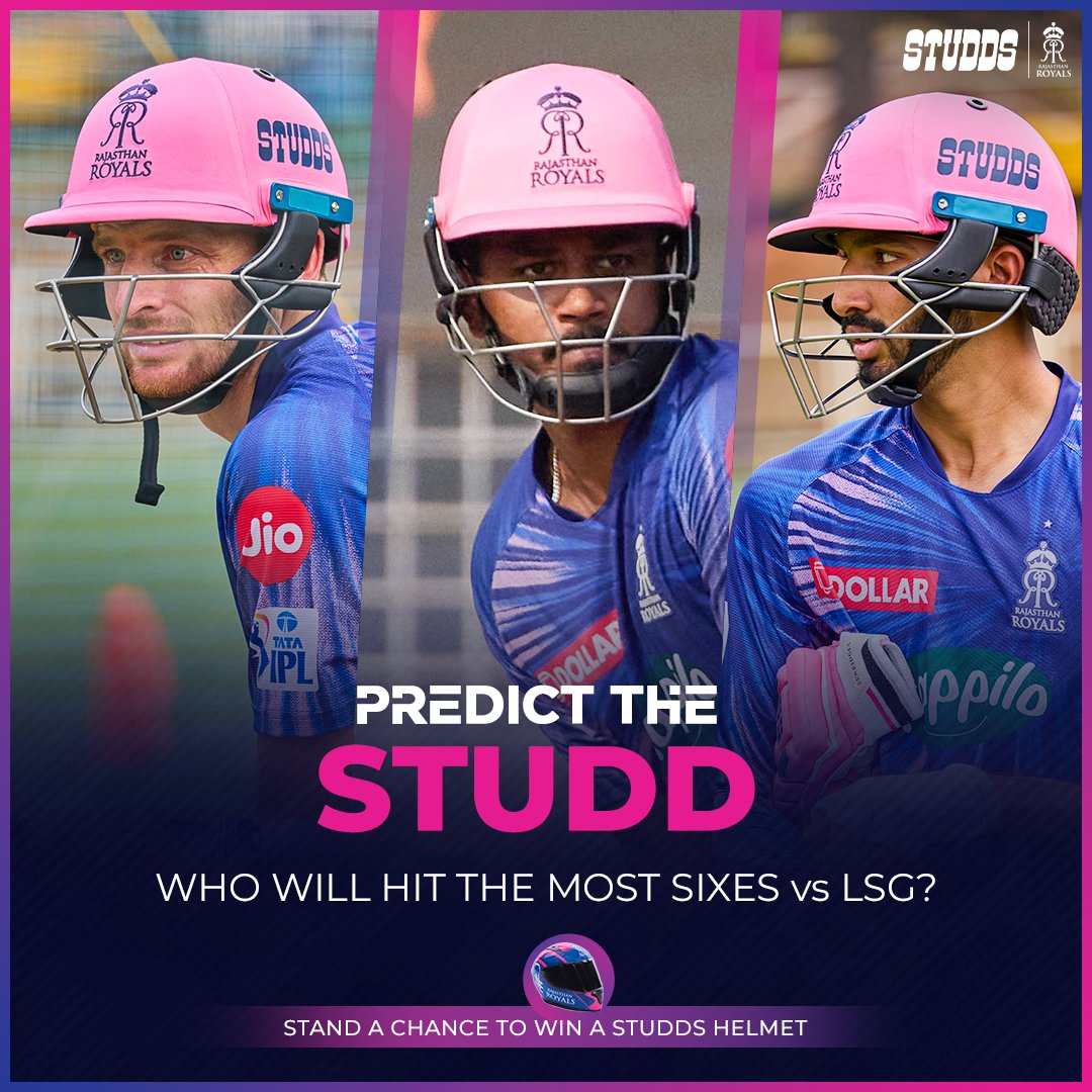 Rajasthan Royals (@rajasthanroyals) on Twitter photo ____ will turn spectators into fielders. 👇🏻🔥
#RoyalsFamily | #HallaBol | #TataIPL2022 | #RRvLSG | <a href="/StuddsHelmet/">Studds Accessories Limited</a> ____ will turn spectators into fielders. 👇🏻🔥
#RoyalsFamily | #HallaBol | #TataIPL2022 | #RRvLSG | <a href="/StuddsHelmet/">Studds Accessories Limited</a>
