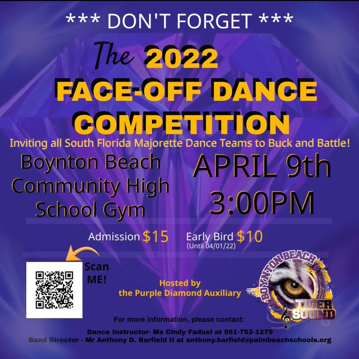 TigerSoundBand's tweet photo. 🚨🚨🚨 Share, Repost and Like 🚨🚨🚨

Tell everyone to come out and witness some of the best majorette and dance teams in South Florida. Who will win?

Don't wait in the line. GET YOUR TICKETS NOW!!!!!

Link in the bio or scan Qr Code

Or goto to:
https://t.co/n0PcyJ7Paq https://t.co/ndy7h90oKf