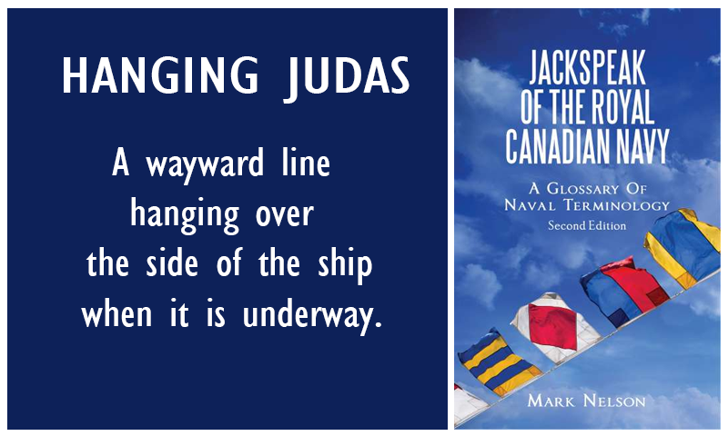 RCNJackspeak's tweet photo. 1. An errant tail, whip, or halyard loosely hanging aloft in the rigging. 2. A wayward line hanging over the side of the ship when it is underway. 'Jackspeak of the Royal Canadian Navy - A Glossary of Naval Terminology (2nd edition)'
https://t.co/geVVUPOEVf #RCNavy #Jackspeak https://t.co/BxGOYu7iy5