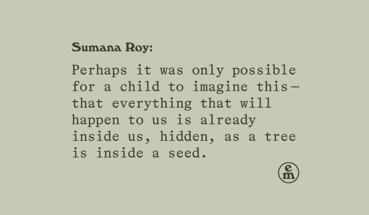 "Perhaps it was only possible for a child to imagine this—that everything that will happen to us is already inside us, hidden, as a tree is inside a seed.” Read “Watering the Dead and the Unseen” by <a href="/SumanaSiliguri/">Sumana Roy</a>. emergencemagazine.org/essay/watering…