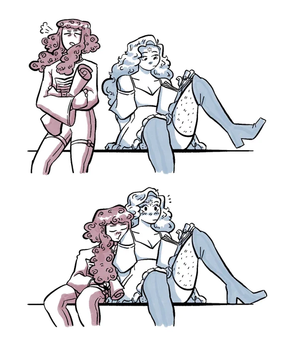 remembered this lil oc comic from last year when i was brainstorming possible Dynamics between Lesbians 
