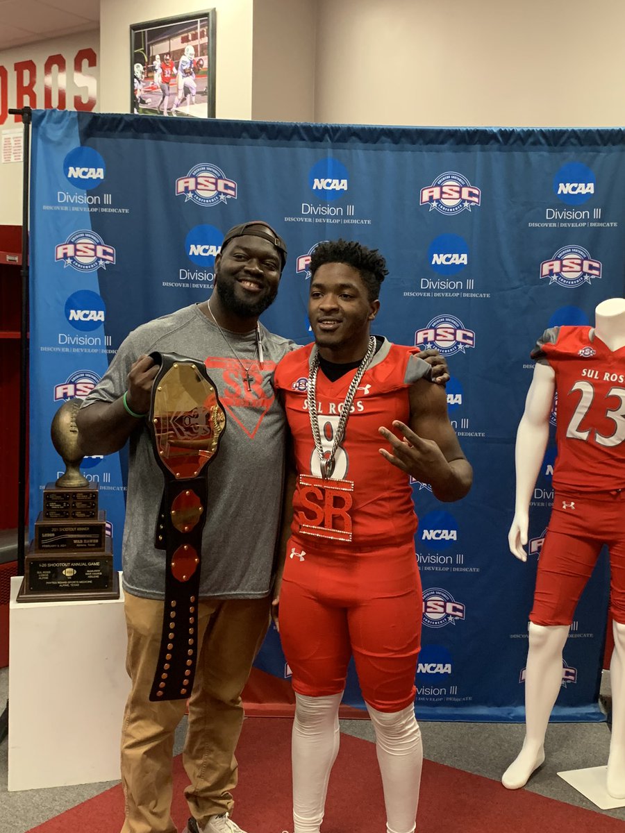 After a great visit and talk with <a href="/_CoachEmbry/">Coach R.Embry</a> I am glad to announce I have received an offer from <a href="/SRSUFootball/">Sul Ross Football</a> ‼️