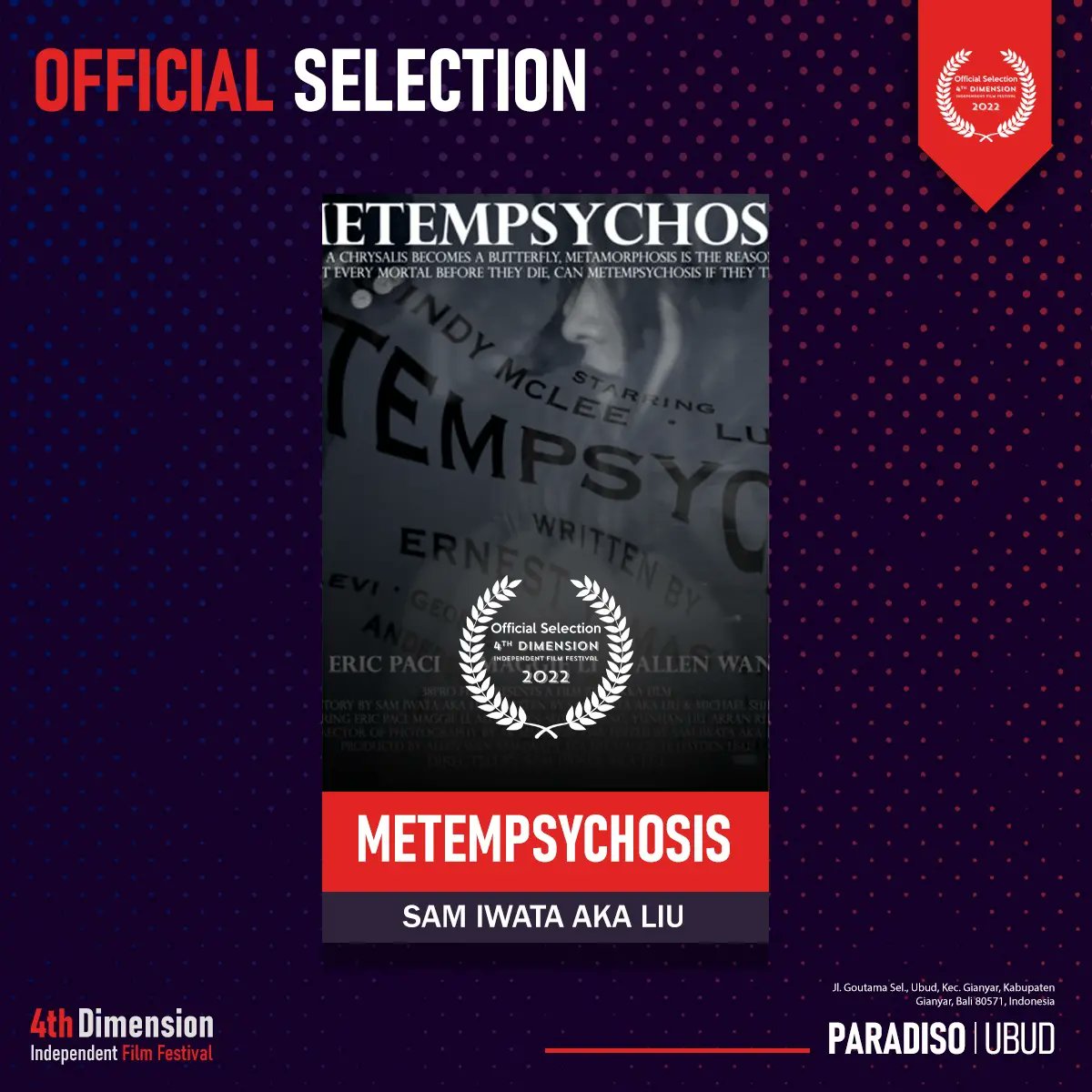 4D_FilmFest's tweet photo. Congratulations to all the officially selected project of February-March Season.
Thanks for your contribution to the world of Independent Cinema!!
.
#officialselectionnotify #officialseelection #indiefilmfestival #bali #indonesia #fdiff2022 #filmfreeway @filmfreeway https://t.co/AHLXqxnzsz