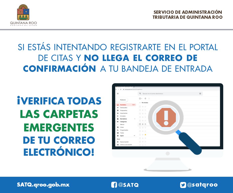 satqroo's tweet photo. Si no has recibido el correo de confirmación de tu cuenta de citas, verifica todas las carpetas de tu correo o intenta realizar tu registro nuevamente 📩 https://t.co/4q94UMKGNM