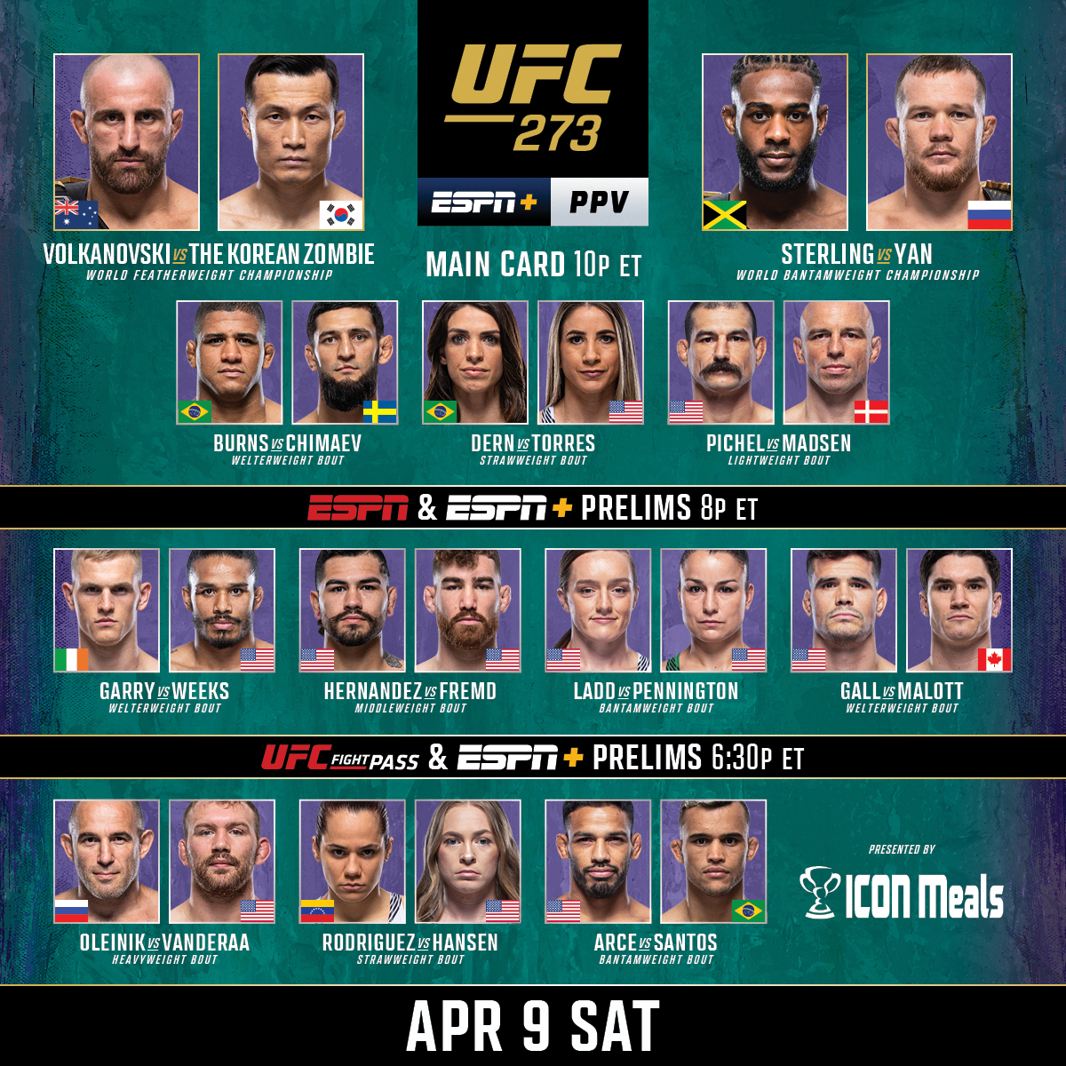 Ufc 273 fight card