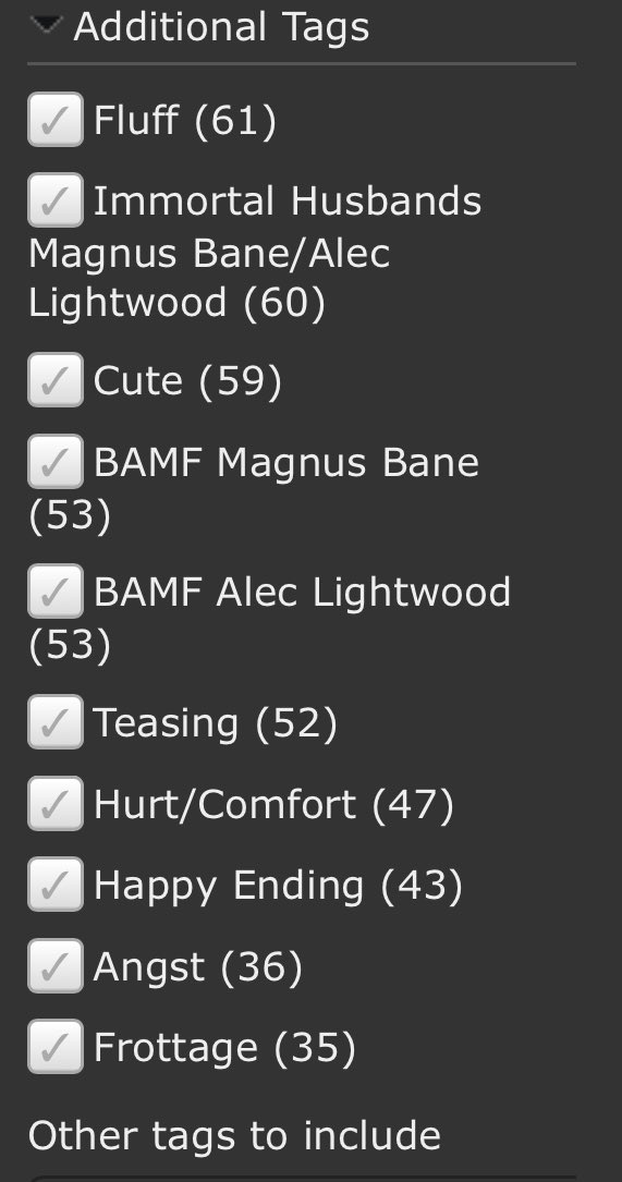 Aria_Lerendeair's tweet photo. To the absolute surprise of no one, lol.
Immortal Husbands, BAMF Magnus, and BAMF Alec all make the cut.
I clearly have a type.
#Malec #Shadowhunters #FandomAuthorChat https://t.co/MXLLNdtpfb