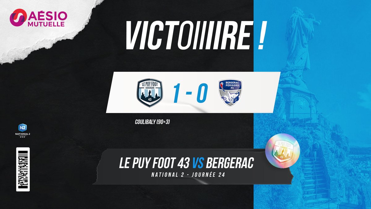 lepuyenvelayfc's tweet photo. 𝗩𝗶𝗰𝘁𝗼𝗶𝗶𝗶𝗿𝗲 ! #LPFBPFC 🏁🔵⚪

Le Puy s'impose dans les derniers instants de la partie face au leader. +3 points c'est bon ça ! 🔥 https://t.co/QXCPY9KusE