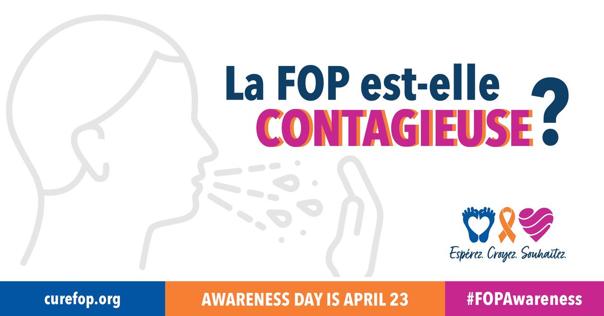 fopfrance's tweet photo. La FOP n’est pas contagieuse!
Elle est causée par une mutation aléatoire et spontanée du gène ACVR1 in utero. Un porteur a 50% de risque de le transmette à son enfant. Il n’y a pas de lien établi avec une race, une ethnie ou un sexe. #FOPAwareness https://t.co/ntsY3qAEPX